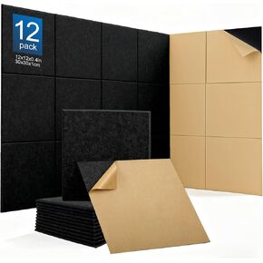 12Pack Acoustic Wall Panels Panels High Density Sound Dampening Panels 0.4" x 12" x 12" Square Acoustic Panels for Home Office Recoding Studio with self Adhesive Acoustic Panels. in Saudi Arabia