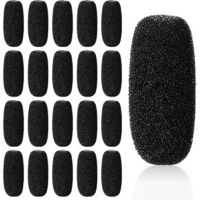 20 PCS Mini Microphone Covers Foam, High Density Lapel Headset Microphone Windscreen Foam Cover Mic Headset Cover Mics Replacement Kit for Lavalier Microphones Noise Reduction in Kuwait