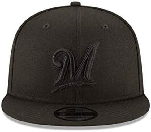 New Era Milwaukee Brewers MLB Basic Snapback Black on Black Adjustable 950 Cap in Saudi Arabia