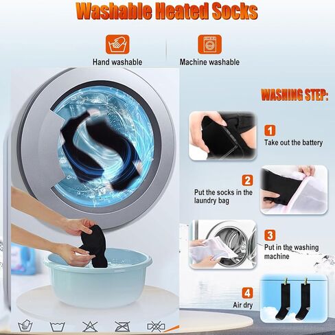 جوارب ساخنة مع التحكم في التطبيق 5000 مللي أمبير * 2 جوارب تسخين كهربائية قابلة لإعادة الشحن للرجال والنساء حتى 9 ساعات جوارب دافئة قابلة للغسل للعمل في الهواء الطلق والتزلج والصيد وركوب الدراجات والمشي لمسافات طويلة وهدايا التخييم in Kuwait