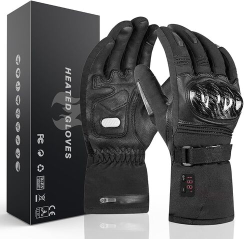 Heated Motorcycle Gloves for Men Women, Rechargeable Heated Gloves, Touchscreen Heating Gloves for Skiing, Motorcycle, Hunting, Riding in Saudi Arabia