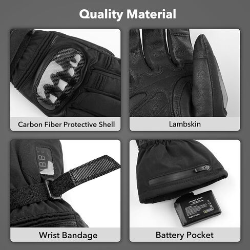 Heated Motorcycle Gloves for Men Women, Rechargeable Heated Gloves, Touchscreen Heating Gloves for Skiing, Motorcycle, Hunting, Riding in Saudi Arabia