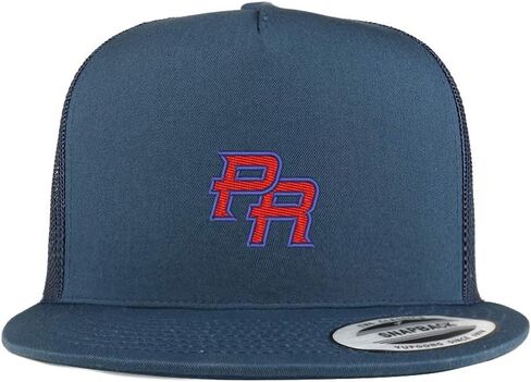 Trendy Apparel Shop Puerto Rico PR Small Embroidered 5 Panel Flatbill Trucker Mesh Cap in Saudi Arabia