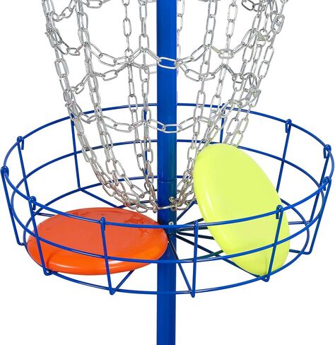 Yaheetech Portable Disc Golf Target Set of 2 for Indoor & Outdoor, Metal Frisbee Golf Basket 12-Chain Flying Disc Golf Target, Sturdy and Robust, Blue in Saudi Arabia