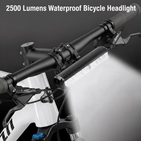 Energlow 2500 Lumens Bike Light | USB-C Rechargeable 5-LED Bicycle Headlight | IPX4 Waterproof, 5 Modes with White & Yellow Dual Beam | Long Runtime Front Cycling Light for Road, MTB, Commuter Safety in Saudi Arabia