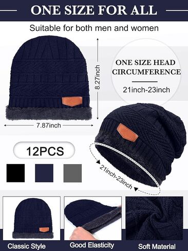 48 Pcs Winter Beanie Hat Scarf Gloves Set Knitted Beanie Hat Fleece Scarf for Homeless Donation Charity Men Women in Saudi Arabia