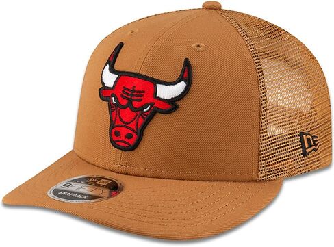 قبعة سائق الشاحنة من New Era Chicago Bulls 9FIFTY ذات مجموعة ألوان منخفضة، قبعة برونزية قابلة للتعديل in Saudi Arabia