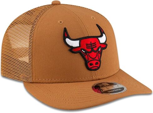 قبعة سائق الشاحنة من New Era Chicago Bulls 9FIFTY ذات مجموعة ألوان منخفضة، قبعة برونزية قابلة للتعديل in Saudi Arabia