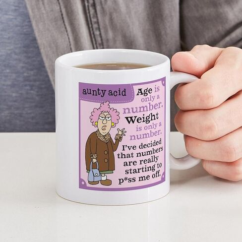 CafePress Aunty Acid: Age Is A Number Mug 11 oz (325 ml) Ceramic Coffee Mug in Kuwait