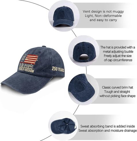U.S. 250th Anniversary 250 Years Freedoms 1776-2026 Baseball Hats Funny in Saudi Arabia