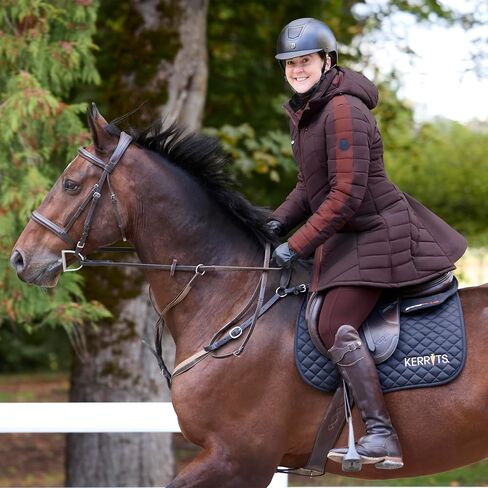 Kerrits Women's Point to Point Insulated Equestrian Winter Jacket – Long, Warm, Puffy Coat For Horse Riding, Removable Hood in Saudi Arabia