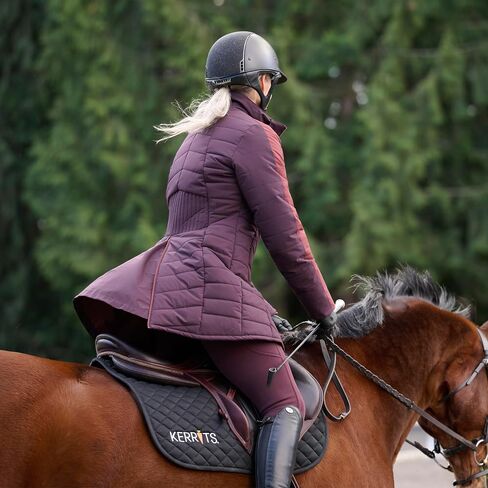 Kerrits Women's Point to Point Insulated Equestrian Winter Jacket – Long, Warm, Puffy Coat For Horse Riding, Removable Hood in Saudi Arabia