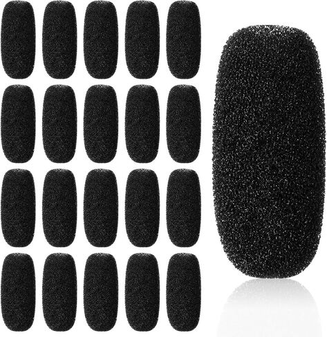 20 PCS Mini Microphone Covers Foam, High Density Lapel Headset Microphone Windscreen Foam Cover Mic Headset Cover Mics Replacement Kit for Lavalier Microphones Noise Reduction in Saudi Arabia