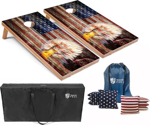 Tailgating Pros Cornhole Boards - 4'x2' Lightweight Cornhole Game- Includes Carrying Case, Set of 8 Corn Hole Bags & Tote in Saudi Arabia