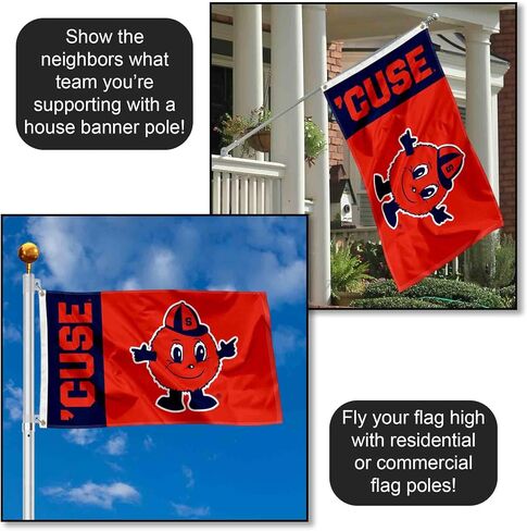 شركة College Flags & Banners Co. شعار Syracuse Orange CUSE بشعار كبير بحلقات معدنية in Saudi Arabia