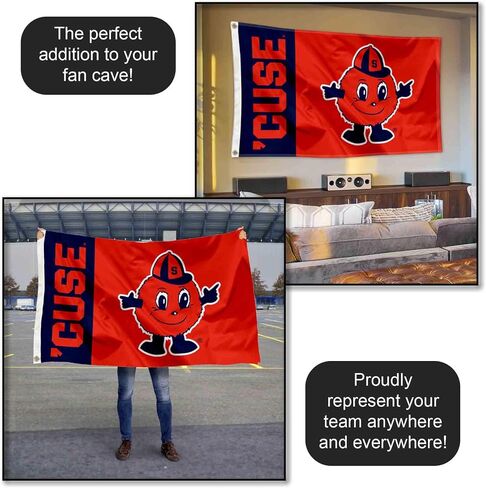 شركة College Flags & Banners Co. شعار Syracuse Orange CUSE بشعار كبير بحلقات معدنية in Saudi Arabia