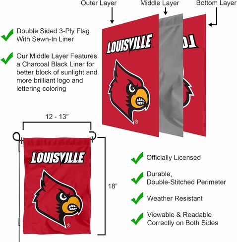 شركة College Flags & Banners Co. Louisville Cardinals Wordmark Logo Garden Banner Flag in Kuwait