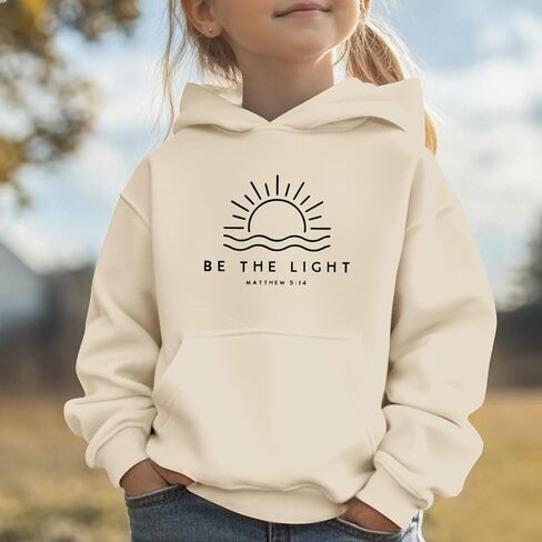 Be The Light Christian Hoodie for Girls Bible Verse Jesus God Religious Faith Sweatshirt Preppy Cute Graphic Top in Saudi Arabia
