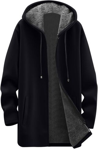 Womens Long Hoodies Zip Up Hoodie Fall Winter Casual Fleece Jackets Soft Sherpa Tunic Sweatshirts Warm Long Coats in Saudi Arabia