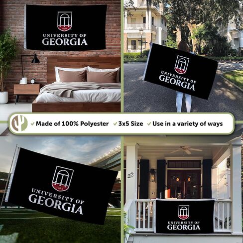 Desert Cactus University of Georgia Flag Bulldogs UGA Dawgs Banners 100% Polyester Indoor Outdoor 3x5 feet Flags (Design 9) in Saudi Arabia