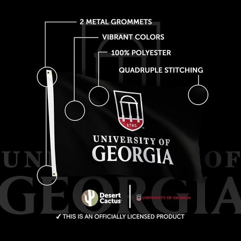 Desert Cactus University of Georgia Flag Bulldogs UGA Dawgs Banners 100% Polyester Indoor Outdoor 3x5 feet Flags (Design 9) in Saudi Arabia
