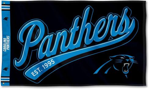 WinCraft Carolina Panthers Script Logo Premium Flag in Saudi Arabia