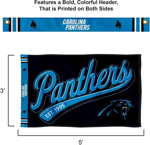 WinCraft Carolina Panthers Script Logo Premium Flag in Saudi Arabia