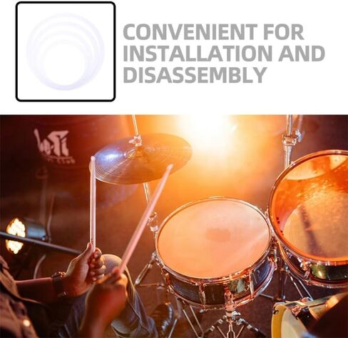 2 Sets Drum Mufflers Snare Dampening Rings Pc Film Material Noise Control for Drum Practice and Sound Reduction 16 Inch Diameter in Saudi Arabia