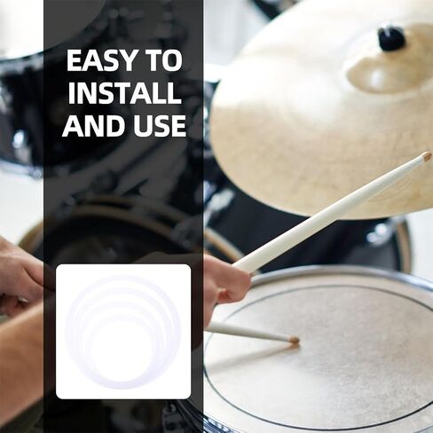 2 Sets Drum Mufflers Snare Dampening Rings Pc Film Material Noise Control for Drum Practice and Sound Reduction 16 Inch Diameter in Saudi Arabia