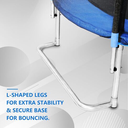 SkyBound 6FT 8FT Outdoor Trampoline with Net Enclosure - 6FT 8 FT Recreational Backyard Trampolines for Kids and Adults, ASTM Approved L-Shaped Legs for Extra Stability Outdoor Trampoline in Saudi Arabia