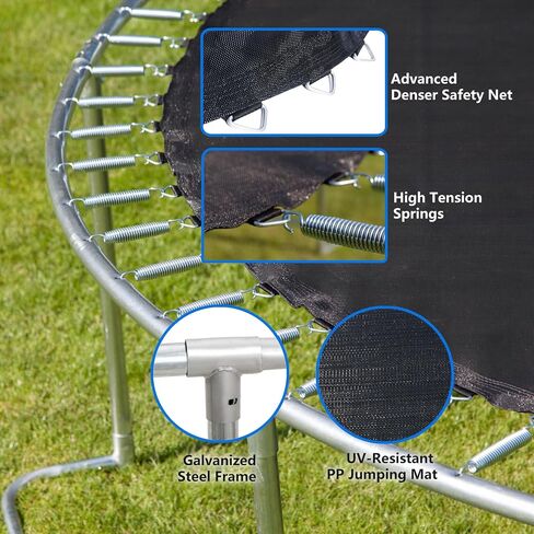 SkyBound 6FT 8FT Outdoor Trampoline with Net Enclosure - 6FT 8 FT Recreational Backyard Trampolines for Kids and Adults, ASTM Approved L-Shaped Legs for Extra Stability Outdoor Trampoline in Saudi Arabia