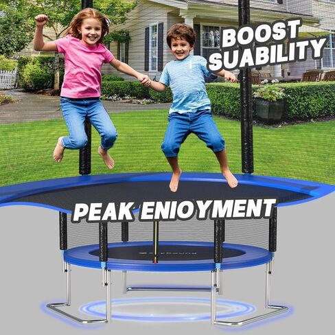 SkyBound 6FT 8FT Outdoor Trampoline with Net Enclosure - 6FT 8 FT Recreational Backyard Trampolines for Kids and Adults, ASTM Approved L-Shaped Legs for Extra Stability Outdoor Trampoline in Saudi Arabia