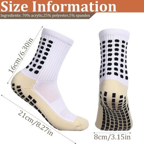 4 Pairs Non-Slip Grip Socks, Athletic Sports Socks for Men and Women, Sizes 38-45 in Saudi Arabia
