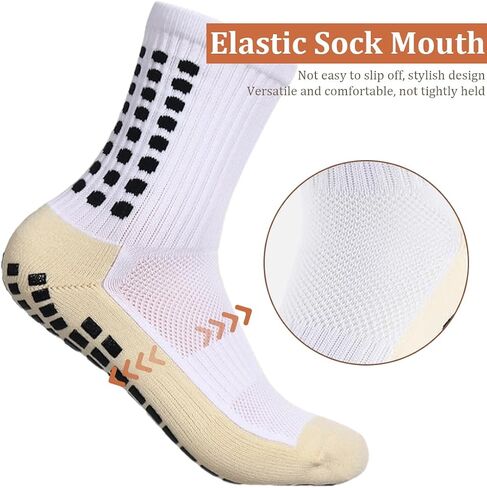 4 Pairs Non-Slip Grip Socks, Athletic Sports Socks for Men and Women, Sizes 38-45 in Saudi Arabia
