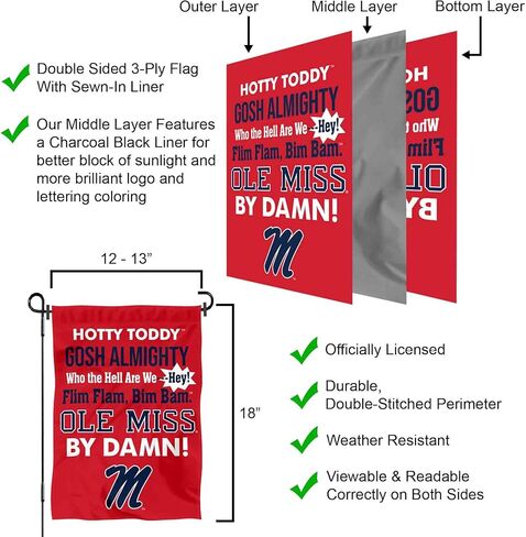 علم حديقة Ole Miss Hotty Toddy مع حامل عمود in Kuwait