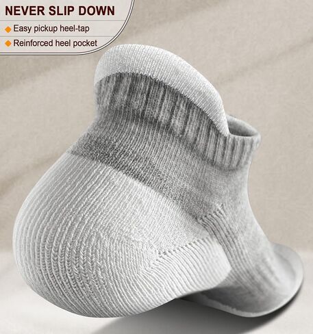 Mens Socks 6 Pairs-Athletic Ankle Socks Cushioned No Show For Men Running-Arch Compression Support in Saudi Arabia