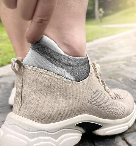 Mens Socks 6 Pairs-Athletic Ankle Socks Cushioned No Show For Men Running-Arch Compression Support in Saudi Arabia