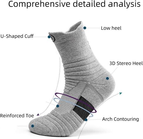 Men's Athletic Ankle Socks 3-Pair, Cushioned for Running Basketball Hiking, Breathable Comfort Sports Socks in Saudi Arabia