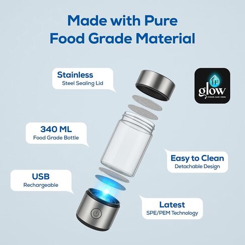 2025-2026 Newly Updated Hydrogen Water Bottle Generator – 420ml Portable Hydrogen Water Ionizer with SPE/PEM Technology – Hydrogen Water Machine – High Hydrogen Concentration 1100–1680 PPB in Saudi Arabia