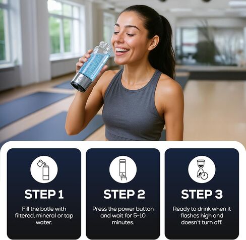 2025-2026 Newly Updated Hydrogen Water Bottle Generator – 420ml Portable Hydrogen Water Ionizer with SPE/PEM Technology – Hydrogen Water Machine – High Hydrogen Concentration 1100–1680 PPB in Saudi Arabia