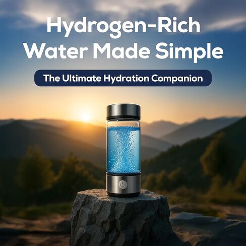 2025-2026 Newly Updated Hydrogen Water Bottle Generator – 420ml Portable Hydrogen Water Ionizer with SPE/PEM Technology – Hydrogen Water Machine – High Hydrogen Concentration 1100–1680 PPB in Saudi Arabia