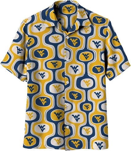 Wes and Willy Mens College Sports Fan Cabana Boy Retro Hawaiian Short Sleeve Shirt in Saudi Arabia