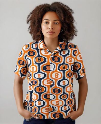 Wes and Willy Mens College Sports Fan Cabana Boy Retro Hawaiian Short Sleeve Shirt in Saudi Arabia