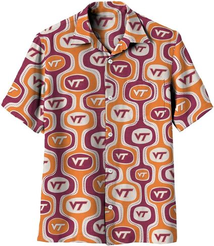 Wes and Willy Mens College Sports Fan Cabana Boy Retro Hawaiian Short Sleeve Shirt in Saudi Arabia
