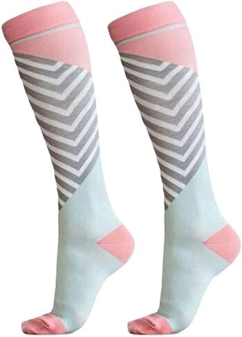 Compression Socks for Women Men Unisex Running Travel Sports Colorful Long Standing Running Sock in Saudi Arabia