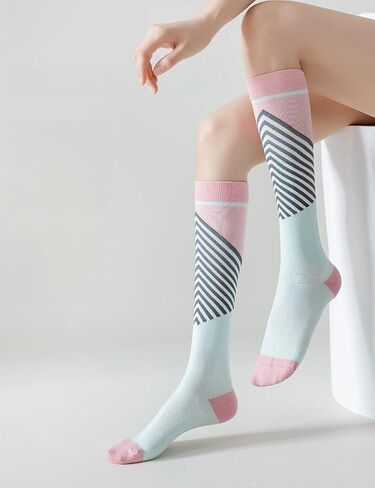 Compression Socks for Women Men Unisex Running Travel Sports Colorful Long Standing Running Sock in Saudi Arabia