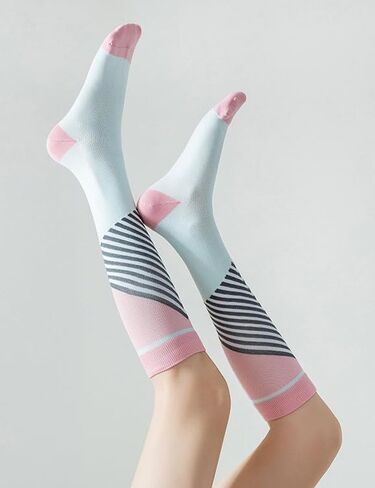 Compression Socks for Women Men Unisex Running Travel Sports Colorful Long Standing Running Sock in Saudi Arabia