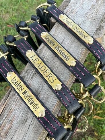 Leaders Leather Halter for Horses with Customized Engraved Name Plate Option Halter for Horse, Leather Halter Black Leather in Saudi Arabia
