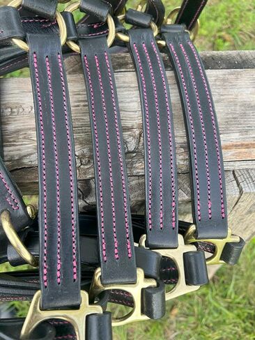 Leaders Leather Halter for Horses with Customized Engraved Name Plate Option Halter for Horse, Leather Halter Black Leather in Saudi Arabia