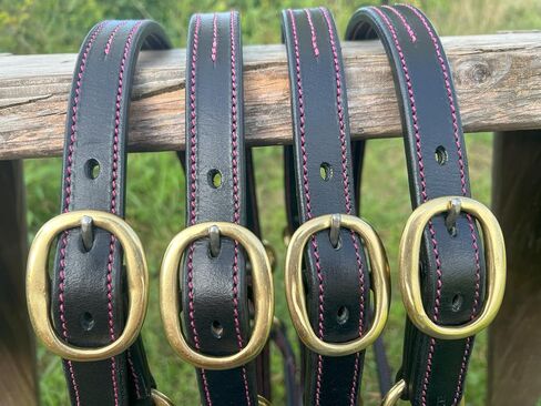Leaders Leather Halter for Horses with Customized Engraved Name Plate Option Halter for Horse, Leather Halter Black Leather in Saudi Arabia